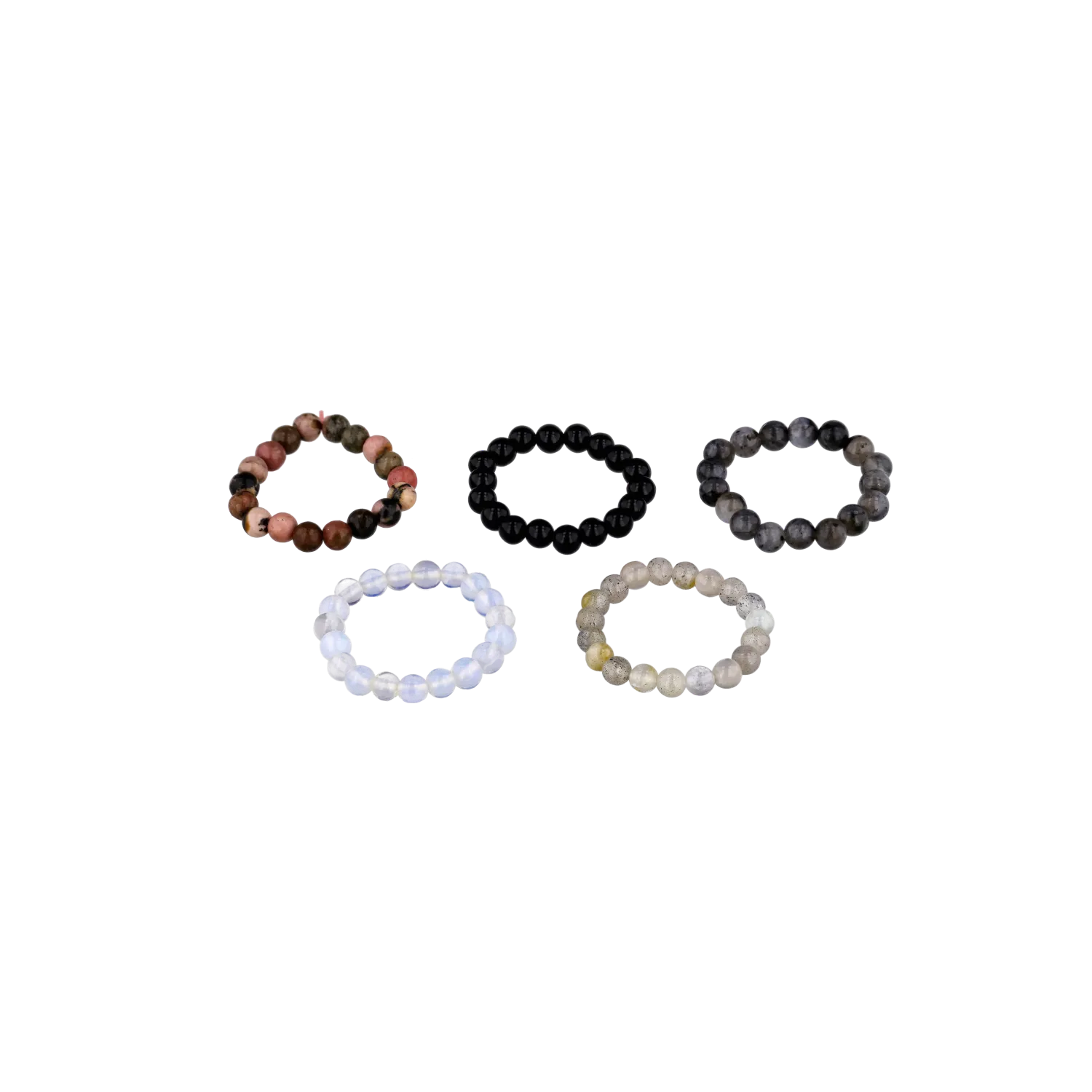 Set 5 minerálních prstenů MINIMALIST